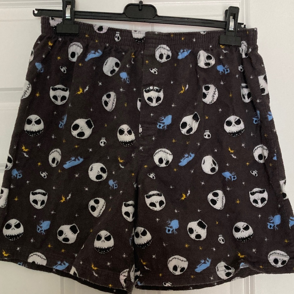 Disney Store Gray Cotton White Jack Skeleton flannel boxers